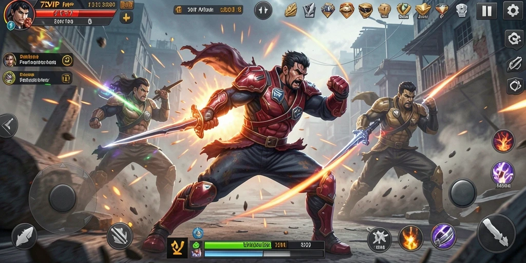 Gameplay seru 7SVIP dengan grafis menawan di arena pertarungan.