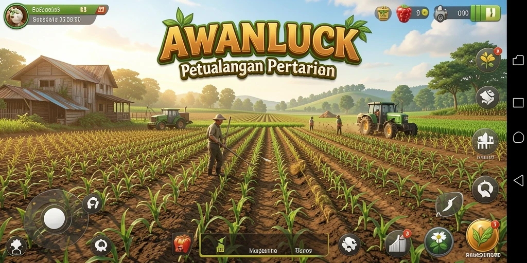 Tampilan menarik gameplay AWANLUCK dengan elemen pertanian yang seru.