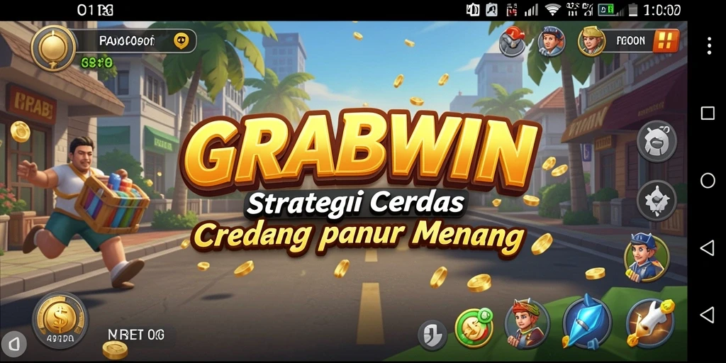Screenshot gameplay GRABWIN menampilkan aksi strategi mendebarkan.