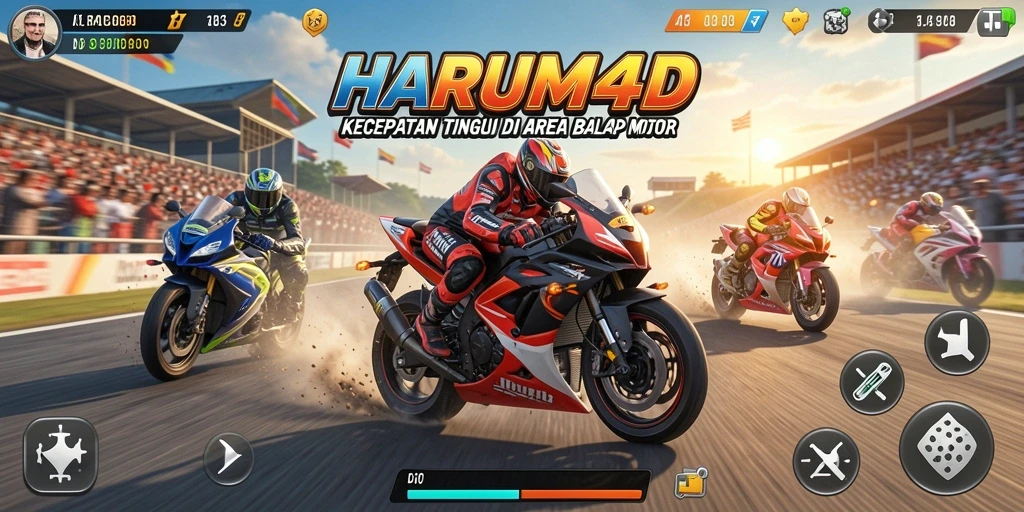 Tampilan menarik dari gameplay balap motor di HARUM4D.