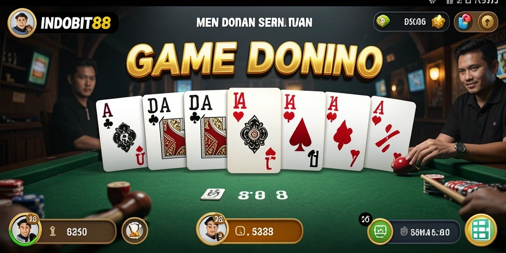 Tampilan menarik gameplay domino INDOBIT88 yang seru.