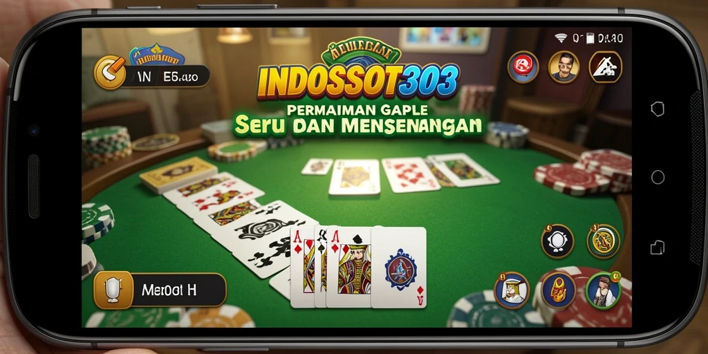 Screenshot gameplay <strong>INDOSLOT303</strong> menampilkan keseruan bermain Gaple secara online.