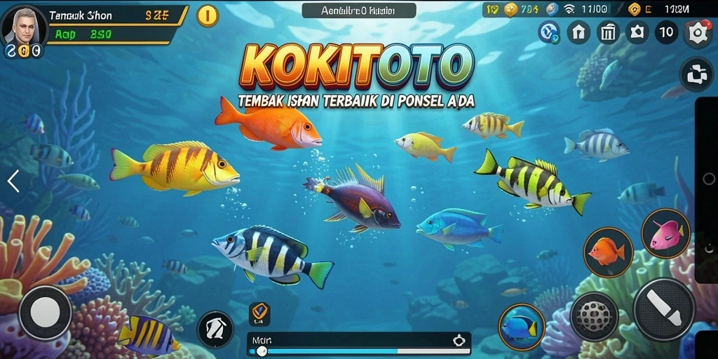 Screenshot KOKITOTO menampilkan aksi seru dalam menangkap ikan.