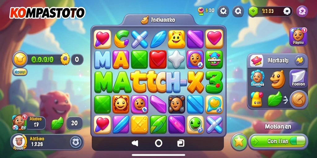 Tangkapan layar menunjukkan gameplay seru dan penuh warna dari KOMPASTOTO.
