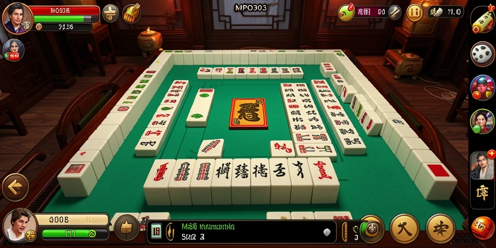 Screenshot MPO303 menampilkan gameplay Mahjong yang seru dan menantang.