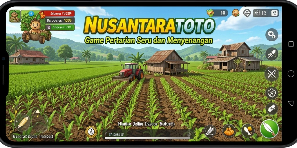 Tampilan gameplay NUSANTARATOTO dengan aktivitas pertanian yang seru.