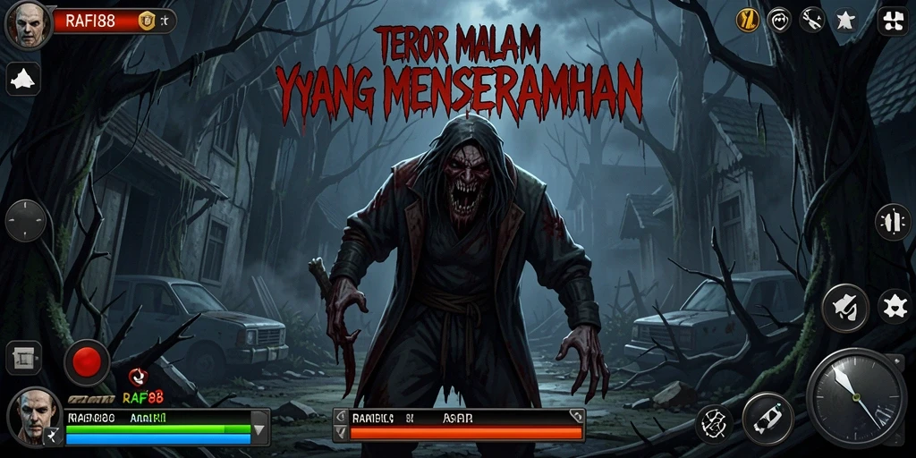 Screenshot gameplay dari RAFI88 yang menampilkan kengerian dan suasana mencekam.