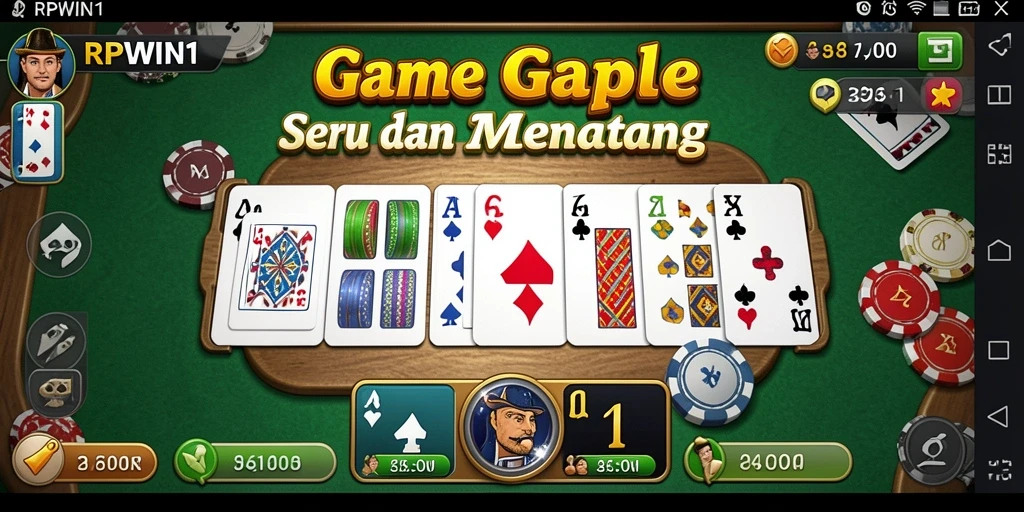 Tampilan screenshot RPWIN1 menampilkan gameplay Gaple yang menarik.