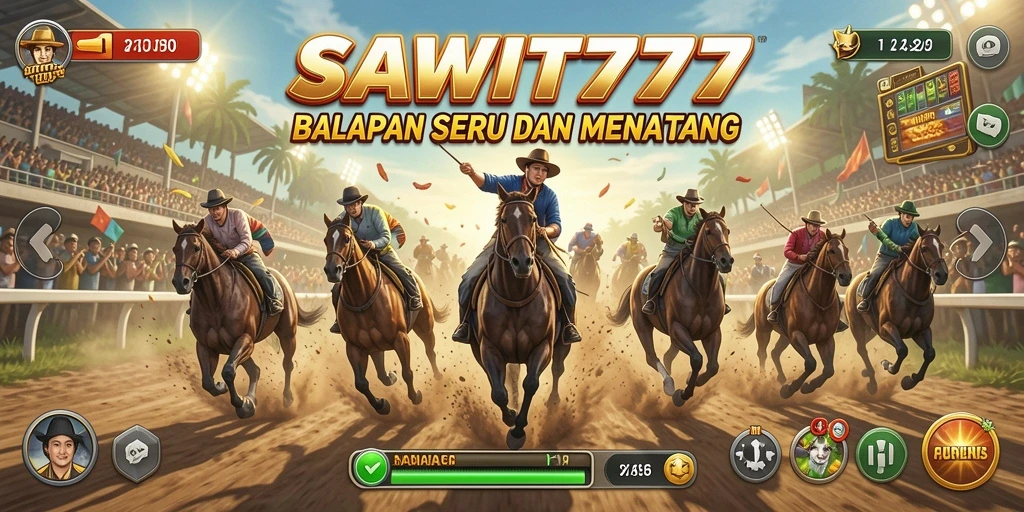 Screenshot gameplay SAWIT777 yang menampilkan balapan mendebarkan.