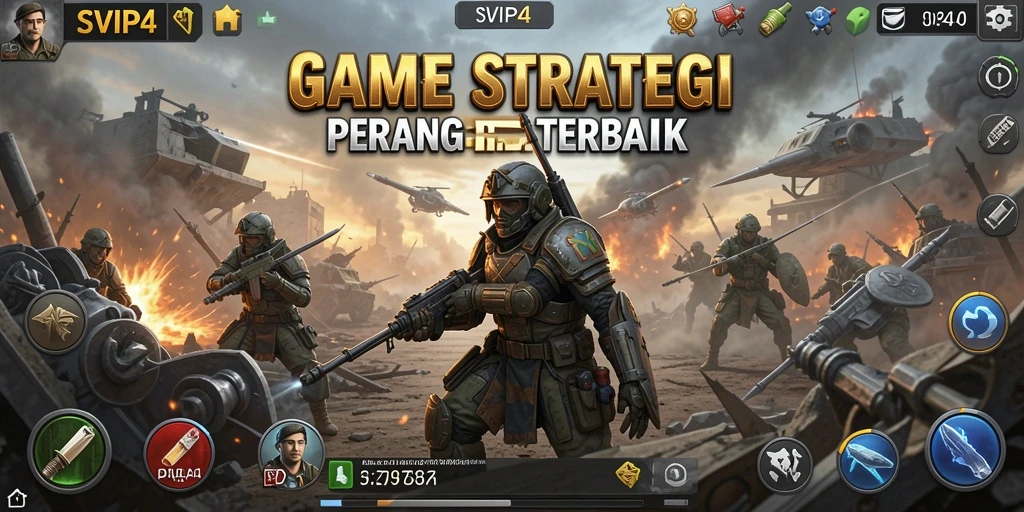 Tampilan gameplay SVIP4 dengan aksi pertempuran strategis.